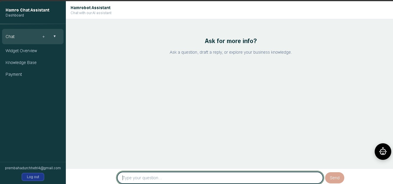 Hamrobot AI assistant chat interface